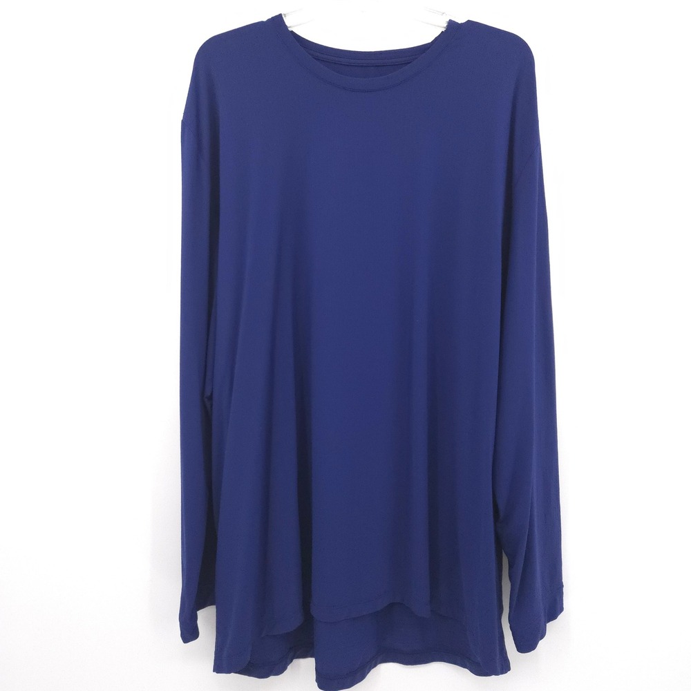 IBKUL Long Sleeve Top Mens XXL purple Crew Neck Active Athletic‎ Stretch